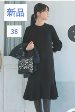 URBAN RESEARCH ROSSO 裾フレアワンピース　38　チャコール