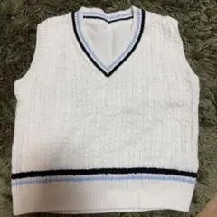 ホワイト Vネック ベビーベスト
