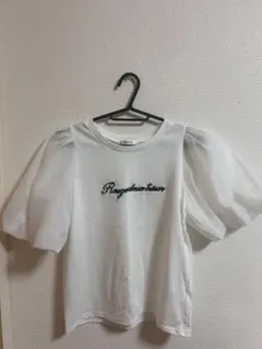 INGNI シアー袖刺繍Tシャツ ホワイト