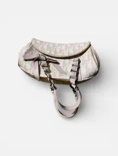 Christian Dior トロッター ハンドバッグ ピンク キャンバス