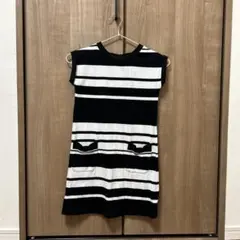 ストライプ 半袖ワンピース ポケット付き