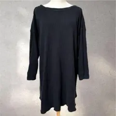【GU】Lサイズ/チュニック/黒/クールネック/ゆるだぼ/体型カバー/長袖