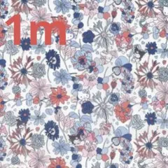 リバティ　タナローン　ハッピーメドウ　ブルー×レッド　 サンリオ　1m