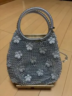 シルバー 花模様 ワイヤーバッグアンテプリマ風‼️再値下げ‼️