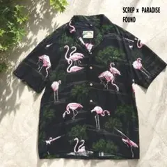 SCREP × PARADISE FOUND コラボ　M フラミンゴアロハシャツのサムネイル