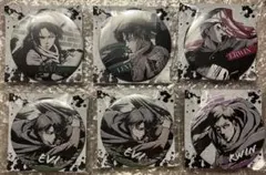 進撃の巨人 ちょいでか缶バッジ 墨絵 リヴァイ エルヴィン 6点セット