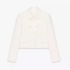 【新品未使用】ZARA ジャケット タグ付 リボン付きテクスチャードブレザー S