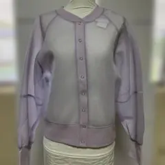 DouDou 透け感のある長袖カーディガン