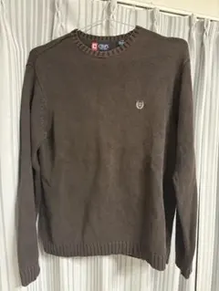 CHAPS ブラウン クルーネックセーター