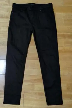 美品ユニクロ453201ウルトラストレッチスキニージーンズ☆ブラック34股下78