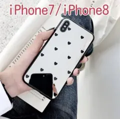 ハート ミラー iPhoneケース 黒 7 8 ブラック かわいい 韓国 人気