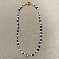 淡水パール 5連 ツイスト パールネックレス ラピスラズリ 上品 軽やか 