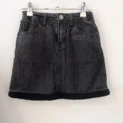 デニムスカート ブラック ボア 　ユニクロ　130