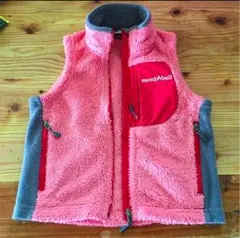 montbell♡サーモンピンクのボアベスト 90 キッズ
