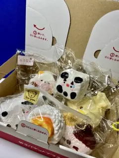 中古スクイーズ 6点セット　キャラ系まとめ売り　牛　アヒル　猫　米　寿司