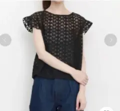 KBF 2way 刺繍 オーガンジー ブラウス