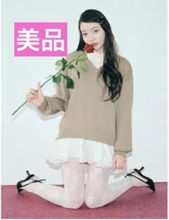 【美品】lily brown シャツドッキングフリルミニワンピース