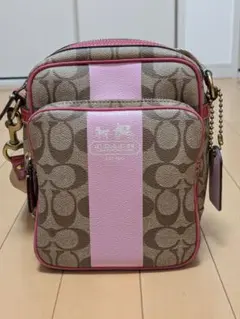 【美品】COACH シグネチャー ショルダーバッグ ピンク