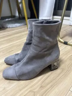 RANDA キルティングクリアヒールショートブーツ