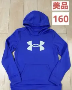 【美品】Under Armour パープル フード付きパーカー 160