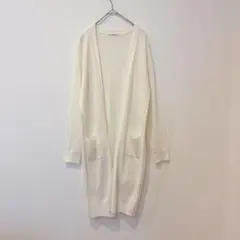 RAYCASSIN FAVORI ロングカーディガン 無地 白　アイボリーのサムネイル