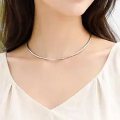 ネックレス チョーカー シルバー サージカルステンレス ネックカフ 大人気 新品