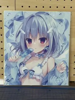 猫耳メイド ポニテ オリジナル 手描き アナログ コピック 原画 色紙 美