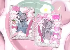 トレカケース 硬質ケース ホイップデコ ネコ 萌え B8 ピンク リボン