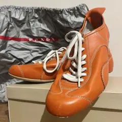 PRADA プラダ 革靴 メンズ 9 オレンジ 革 27㎝ レザーシューズ
