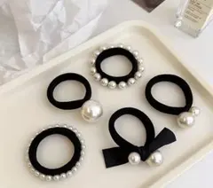 再入荷！パールつき　ヘアゴム　5点セット