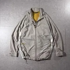 00s NIKEナイキナイロンジャケット刺繍ロゴバックロゴドローコードベージュ