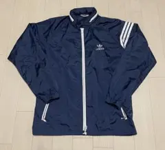 【美品】80s adidas ネイビー ジップアップジャケット 古着
