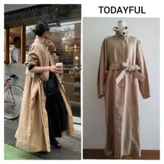 【新品タグ付き】TODAYFUL 春物リネンロングコート39600円のお品