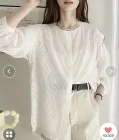 ミ*ル様 クラシカルエルフ2WAYシフォンシアージャガードブラウス