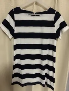 ボーダー柄半袖Tシャツ バックリボン