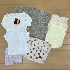 女の子 ベビー服 80 まとめ売り プティマイン フタフタ 花柄くま 春夏保育園