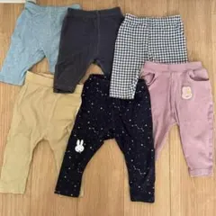 【まとめ売り】キッズ パンツ 6枚セット 女の子 80センチ5枚、90センチ1枚