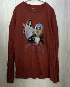 オールドネイビー プリント 長袖Tシャツ クルーネック L 白 綿 ストリートのサムネイル