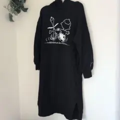 branshes 130 黒いフード付きワンピース PEANUTS ロング