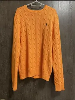 【美品】Polo Ralph Lauren オレンジ ケーブルニットセーター M