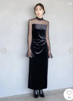 SNIDEL スナイデル シアードッキングベロアドレス