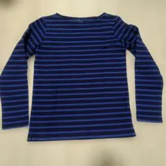 無印良品 ボーダー長袖Tシャツ ネイビー M