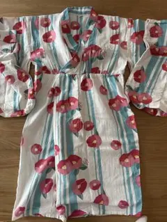花柄ストライプ浴衣 110サイズ