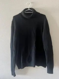UNIQLO ブラック XL プレミアムラムタートルネックセーター