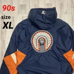 90s スターター イリノイ大学 ロゴ刺繡 中綿 ナイロンジャケット XL