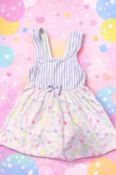 女の子用ワンピース水着 ストライプ柄 120125130