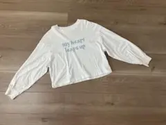 ホワイト長袖カットソー my heart leaps up
