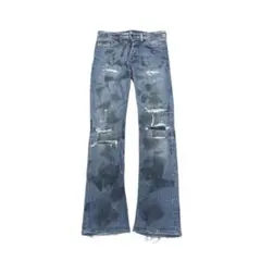 DIESEL painted flare denim pants