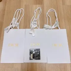 ディオール 紙袋 ショッパー 蜂マーク入り 3枚セット リボン サンプル付き