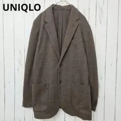 UNIQLO ユニクロ　コンフォートジャケット グレンチェック 茶 M